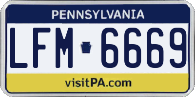 PA license plate LFM6669