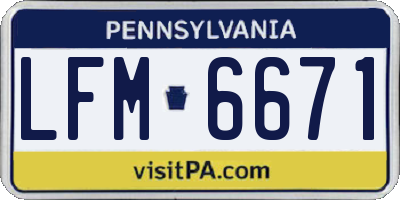 PA license plate LFM6671