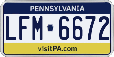 PA license plate LFM6672