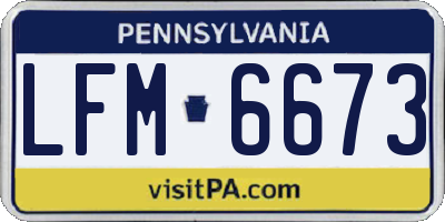 PA license plate LFM6673