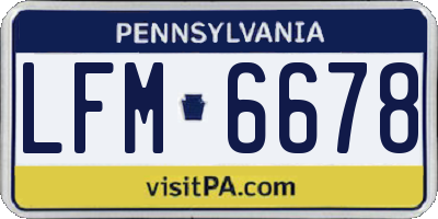 PA license plate LFM6678