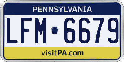 PA license plate LFM6679