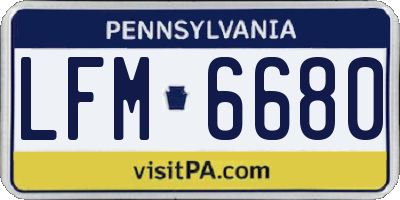 PA license plate LFM6680