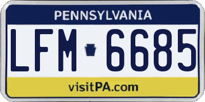 PA license plate LFM6685