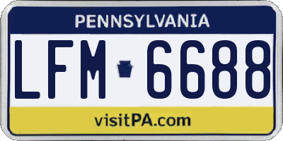 PA license plate LFM6688