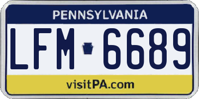 PA license plate LFM6689