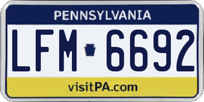 PA license plate LFM6692