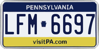 PA license plate LFM6697