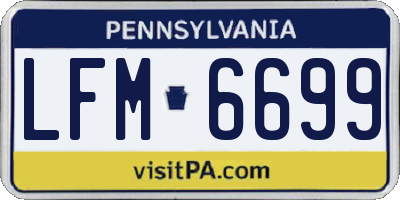 PA license plate LFM6699