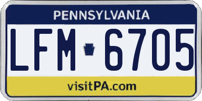 PA license plate LFM6705