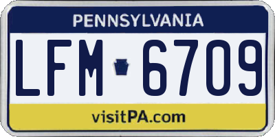 PA license plate LFM6709