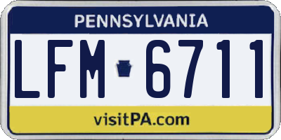 PA license plate LFM6711