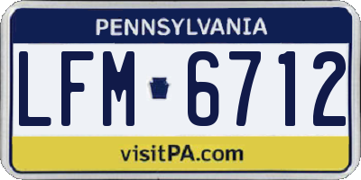 PA license plate LFM6712