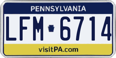 PA license plate LFM6714