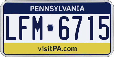 PA license plate LFM6715