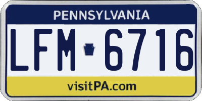 PA license plate LFM6716