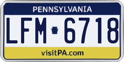 PA license plate LFM6718