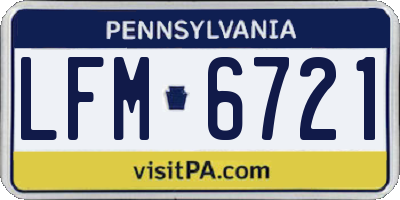 PA license plate LFM6721