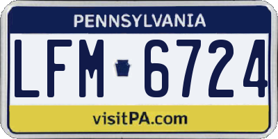 PA license plate LFM6724