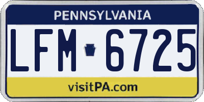 PA license plate LFM6725