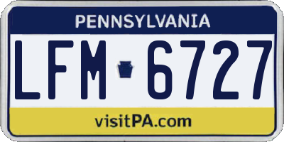 PA license plate LFM6727