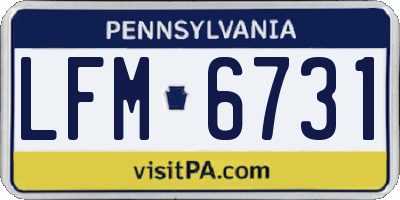 PA license plate LFM6731