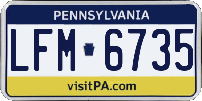 PA license plate LFM6735