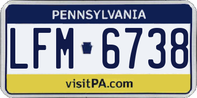 PA license plate LFM6738