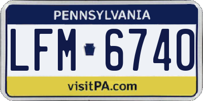 PA license plate LFM6740