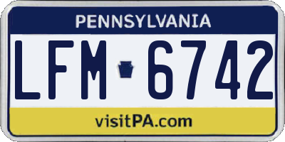 PA license plate LFM6742