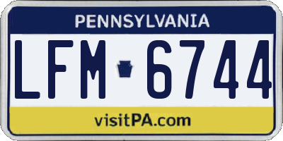 PA license plate LFM6744