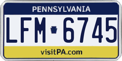 PA license plate LFM6745