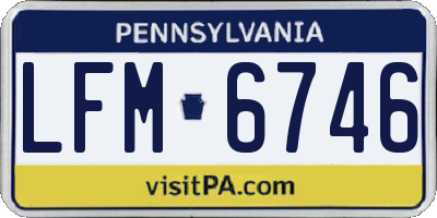 PA license plate LFM6746