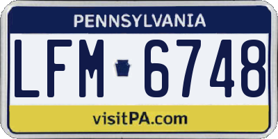 PA license plate LFM6748