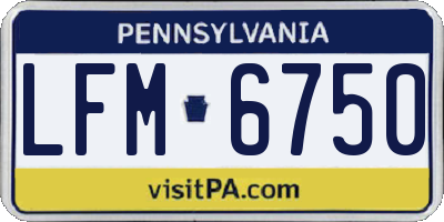 PA license plate LFM6750