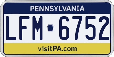 PA license plate LFM6752