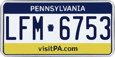 PA license plate LFM6753