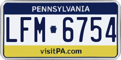 PA license plate LFM6754