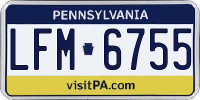PA license plate LFM6755