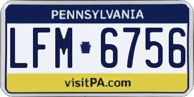 PA license plate LFM6756