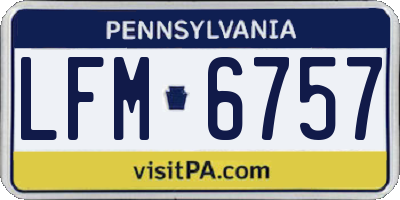PA license plate LFM6757
