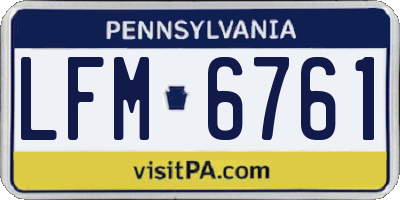 PA license plate LFM6761