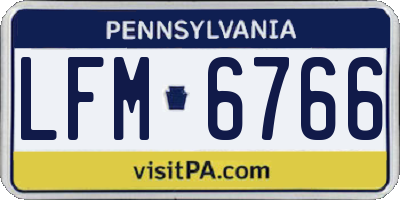 PA license plate LFM6766
