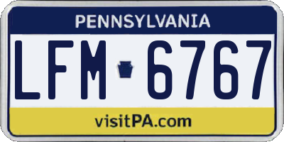 PA license plate LFM6767