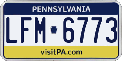 PA license plate LFM6773