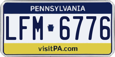 PA license plate LFM6776