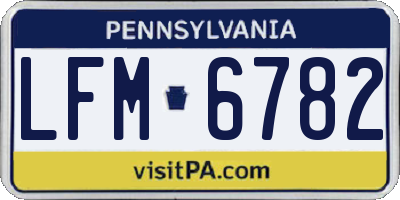PA license plate LFM6782