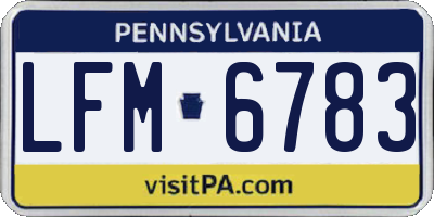 PA license plate LFM6783