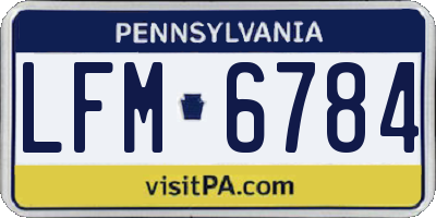 PA license plate LFM6784
