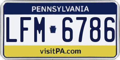 PA license plate LFM6786